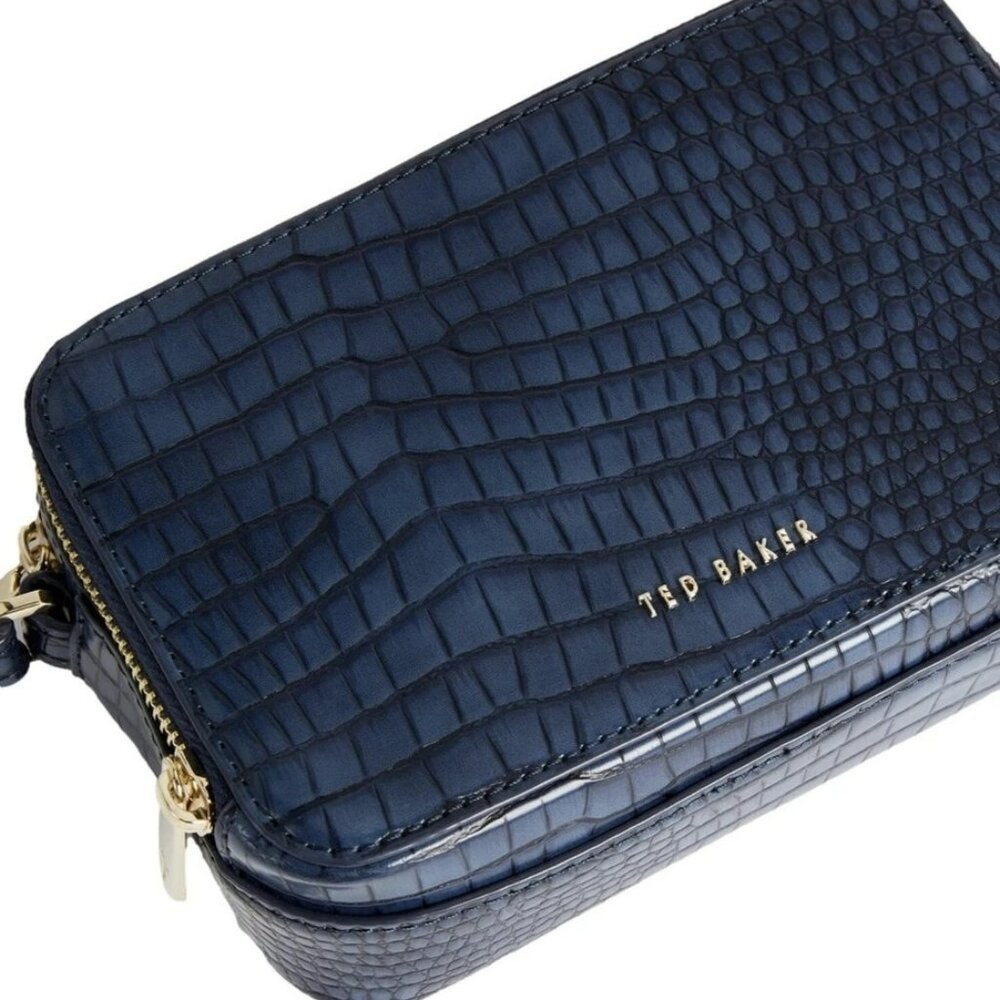 Ted Baker Stina Double Zip Mini Camera Bag (Navy Blue). - Picture 8 of 8